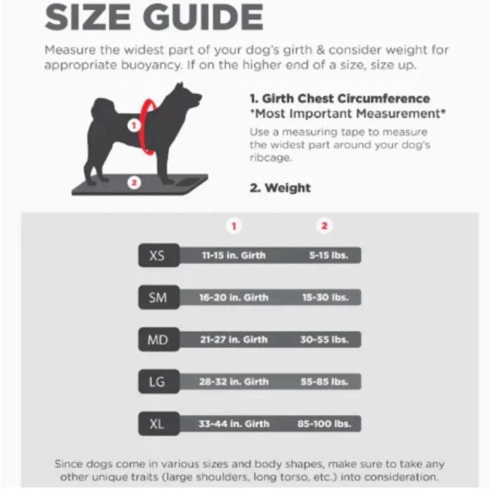 Outward Hound Granby Dog Life Jacket Multiple Sizes